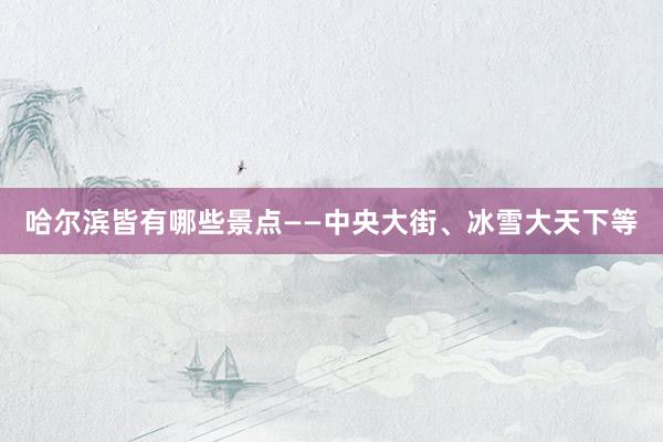 哈尔滨皆有哪些景点——中央大街、冰雪大天下等